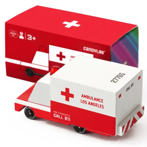 Ambulance Van (E762) 8,4X4,1X5,1Cm, Wooden Diecast, In Giftbox,