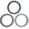 Bijtarmbandjes Flower Bracelet Steel, Dark Gray & Stone - Set van 3