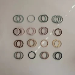 Bijtarmbandjes Flower Bracelet Steel, Dark Gray & Stone - Set van 3