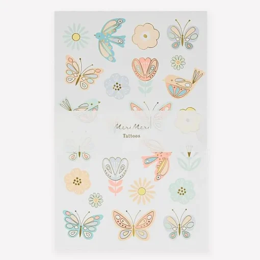 Birds & Butterflies Tattoo Sheet