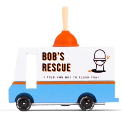 Bob's Plumbing Van (U646) 8,4X4,1X6,5Cm, Wooden Diecast, In