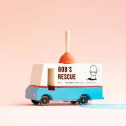 Bob's Plumbing Van (U646) 8,4X4,1X6,5Cm, Wooden Diecast, In