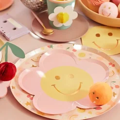 Borden Happy Face Flower Plates - set van 8