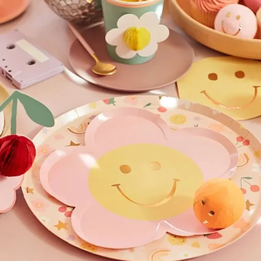 Borden Happy Face Flower Plates - set van 8