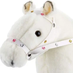 Boutique, paard met zadel en teugel, "Weisser Blitz", wit, met geluid, 27 cm