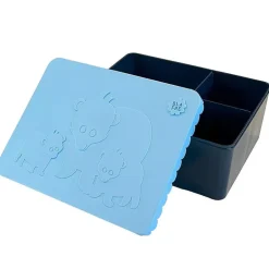 Brooddoos met 3 vakjes - Bear Light Blue Navy