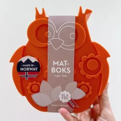 Brooddoos met 2 vakjes - Owl Orange