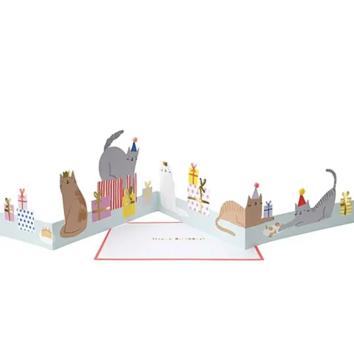 Cat Party Concertina Card