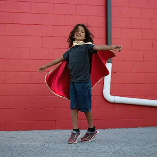 Dubbelzijdige Superheldencape Wonder Cape - Rood/Goud