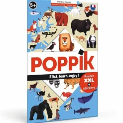 Educatieve Xxl Poster + 42 Stickers Animals Of The World | 5-12 Jaar