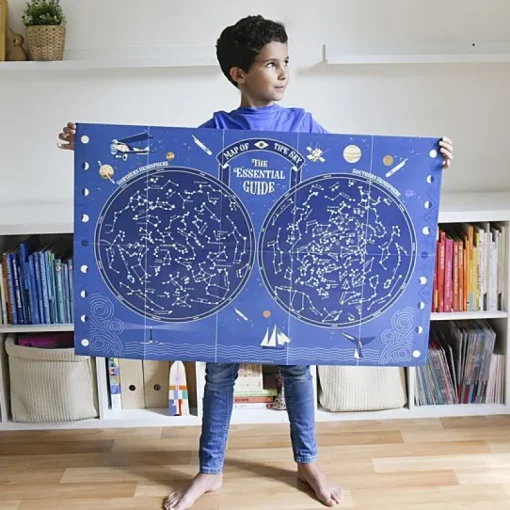 Educatieve Xxl Poster + 640 Stickers Skymap | 6-12 Jaar