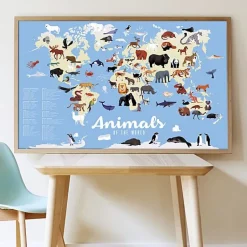 Educatieve Xxl Poster + 42 Stickers Animals Of The World | 5-12 Jaar