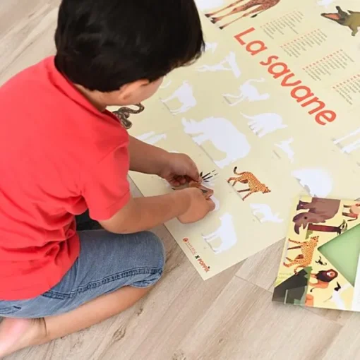 Educatieve Xxl Poster + 42 Stickers Savanne | 5-12 Jaar