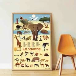 Educatieve Xxl Poster + 42 Stickers Savanne | 5-12 Jaar