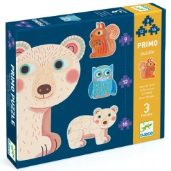 Eerste legpuzzels Primo Puzzle Dans la foret - 9, 12, 16 stukjes