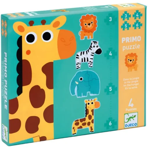 Eerste legpuzzels Primo Puzzle Dans la Jungle - 3,4,5 en 6 stukjes