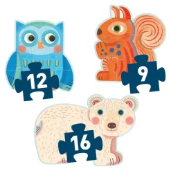 Eerste legpuzzels Primo Puzzle Dans la foret - 9, 12, 16 stukjes