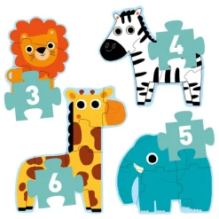 Eerste legpuzzels Primo Puzzle Dans la Jungle - 3,4,5 en 6 stukjes