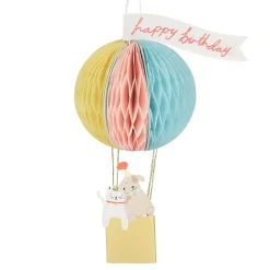 Feestkaart - Air Balloon Honeycomb Card