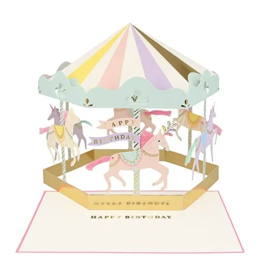 Feestkaart - Carousel Stand-Up Card