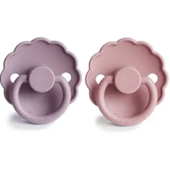Frigg Daisy Bloom Fopspenen Siliconen Baby Pink/Soft Lilac - Set Van 2
