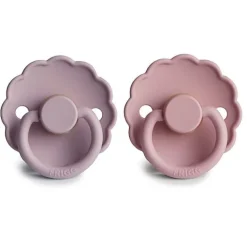 Frigg Daisy Fopspenen Latex Baby Pink/Soft Lilac - Set Van 2