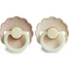 Frigg Latex Fopspenen Daisy Night Croissant/Cream - Set Van 2