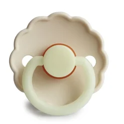 Frigg Latex Fopspenen Daisy Night Croissant/Cream - Set Van 2