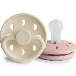 Frigg Moon Fopspenen Siliconen Blush/Cream - Set Van 2