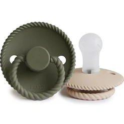 Frigg Rope Fopspenen Siliconen Croissant/Olive - Set Van 2