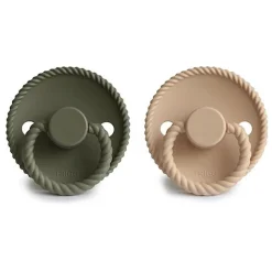 Frigg Rope Fopspenen Siliconen Croissant/Olive - Set Van 2