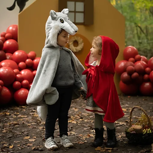 Grijze Verkleedcape Wolf - Woodland Storybook