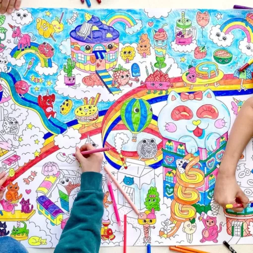 Grote kleurposter Giant Coloring Poster - Kawaïï