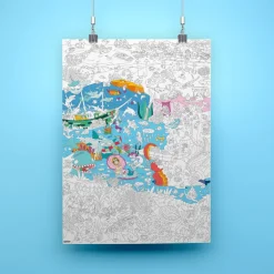 Grote kleurposter Giant Coloring Poster - Ocean