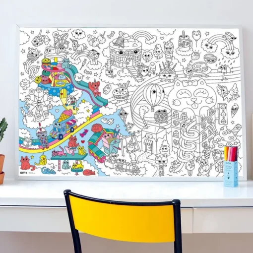 Grote kleurposter Giant Coloring Poster - Kawaïï