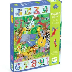 Grote overservatiepuzzel 1 tot 10 Jungle - 54 stukjes