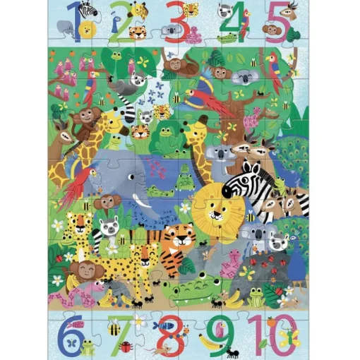 Grote overservatiepuzzel 1 tot 10 Jungle - 54 stukjes