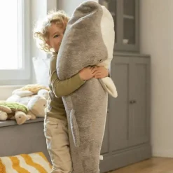 Grote Warmteknuffel Giant Whale Grey - 123 cm