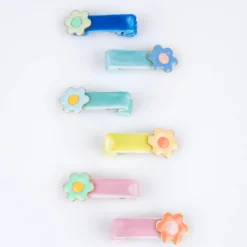 Haarspeldjes Enamel daisy hair clips - set van 6