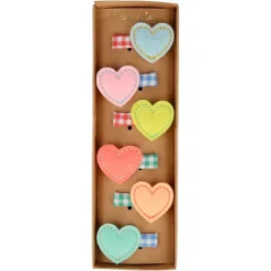 Haarspeldjes Felt Heart Hair Clips - set van 6