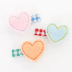 Haarspeldjes Felt Heart Hair Clips - set van 6