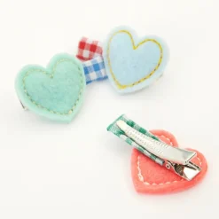 Haarspeldjes Felt Heart Hair Clips - set van 6