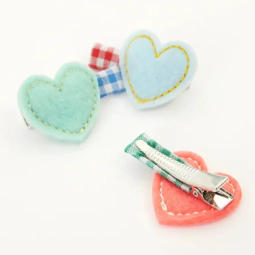 Haarspeldjes Felt Heart Hair Clips - set van 6