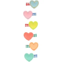 Haarspeldjes Felt Heart Hair Clips - set van 6