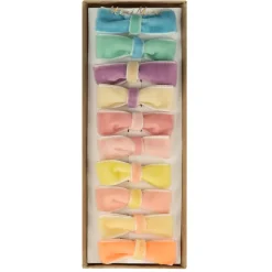 Haarspeldjes pastel velvet mini bow clips - set van 10