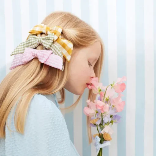 Haarstrikjes Gingham hair bows - set van 6