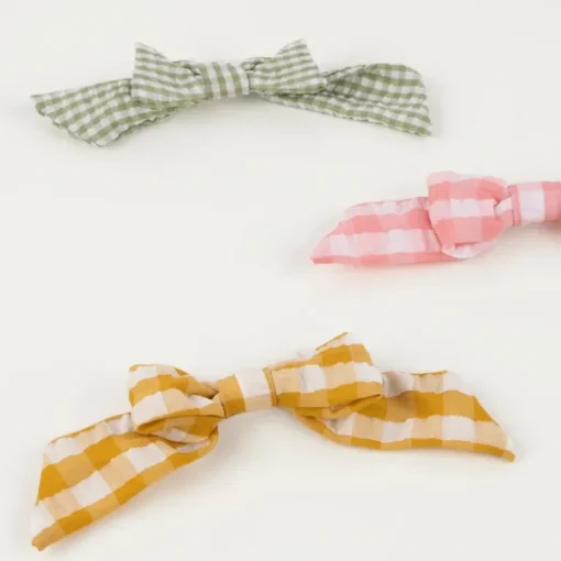 Haarstrikjes Gingham hair bows - set van 6