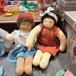 Handgemaakte Pop Anziehpuppe Bente | 38 cm