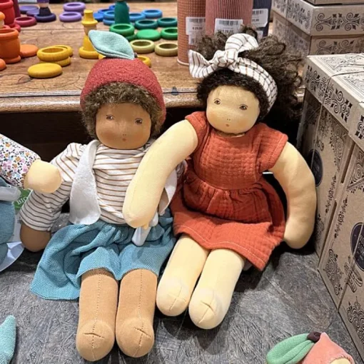 Handgemaakte Pop Anziehpuppe Bente | 38 cm