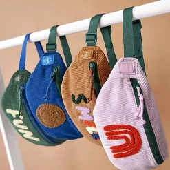 Heuptasje Mini Bum Bag Cord Little Gang Fun Ocean Green